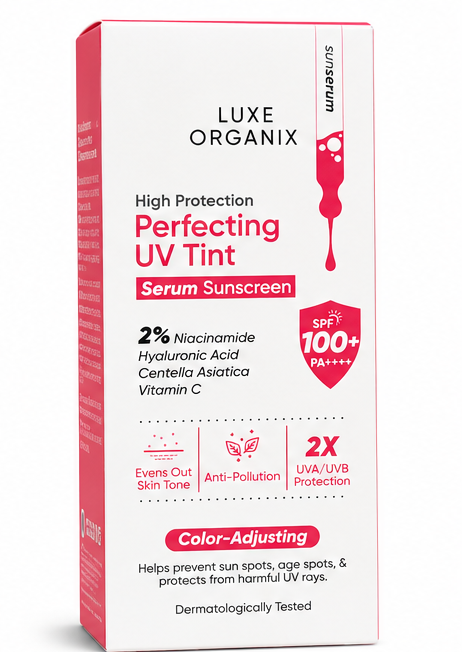 Luxe Organix Perfecting UV Tint Serum Sunscreen SPF 100+ PA++++ (Color-Adjusting)